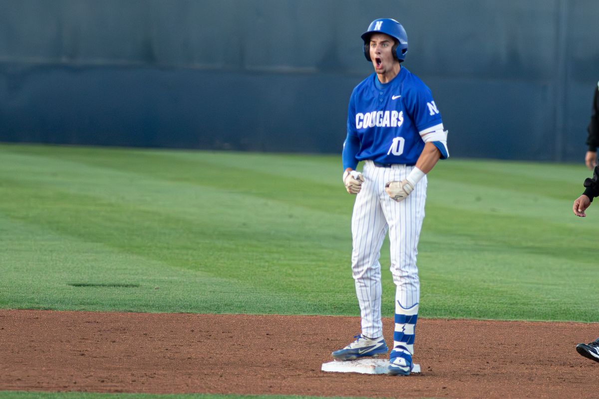 Norco High School Infielder Codey Brown #10 celebrates on second after a double during the CIF Championship game at Goodwin field on May 29, 2026 in Fullerton, California. Norco High School Infielder Codey Brown #10 celebrates on second after a double during the CIF Championship game at Goodwin field on May 29, 2026 in Fullerton, California.