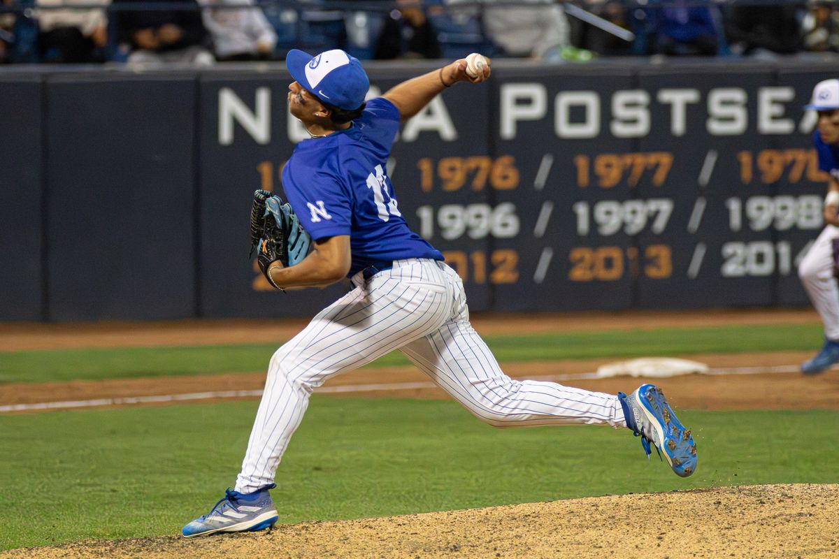 Norco High School Pitcher Jordan Ayala #13 pitches during the CIF Championship game at Goodwin field on May 29, 2026 in Fullerton, California. Norco High School Pitcher Jordan Ayala #13 pitches during the CIF Championship game at Goodwin field on May 29, 2026 in Fullerton, California.