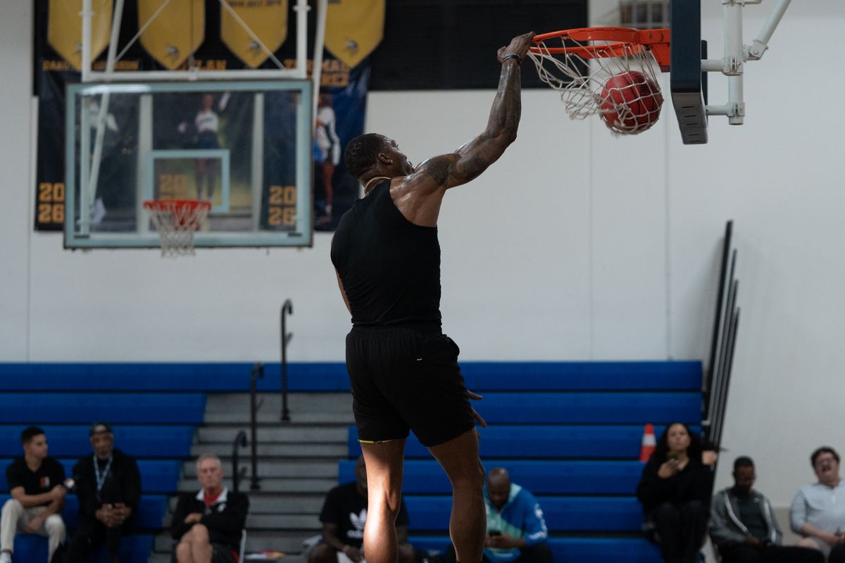 Los Angeles Riot Center Dwight Howard went up and finished with a dunk during his teams practice on June 19th, 2026 in Los Angeles, California Los Angeles Riot Center Dwight Howard went up and finished with a dunk during his teams practice on June 19th, 2026 in Los Angeles, California