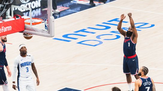 LA Clippers Guard James Harden (1) sinking a free throw during an NBA basketball game against the Orlando Magic, Wednesday November 20th, 2024 in Inglewood, California. 