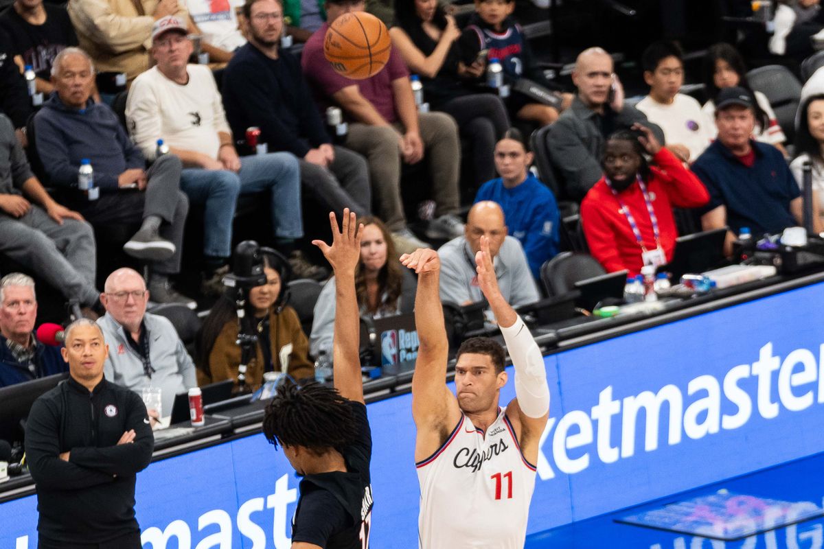 Los Angeles Clippers center Brooke Lopez (11) shoots a three pointer during an NBA basketball game against the Portland Trailblazers, Sunday October 26th, 2025 in Inglewood, California. Los Angeles Clippers center Brooke Lopez (11) shoots a three pointer during an NBA basketball game against the Portland Trailblazers, Sunday October 26th, 2025 in Inglewood, California.