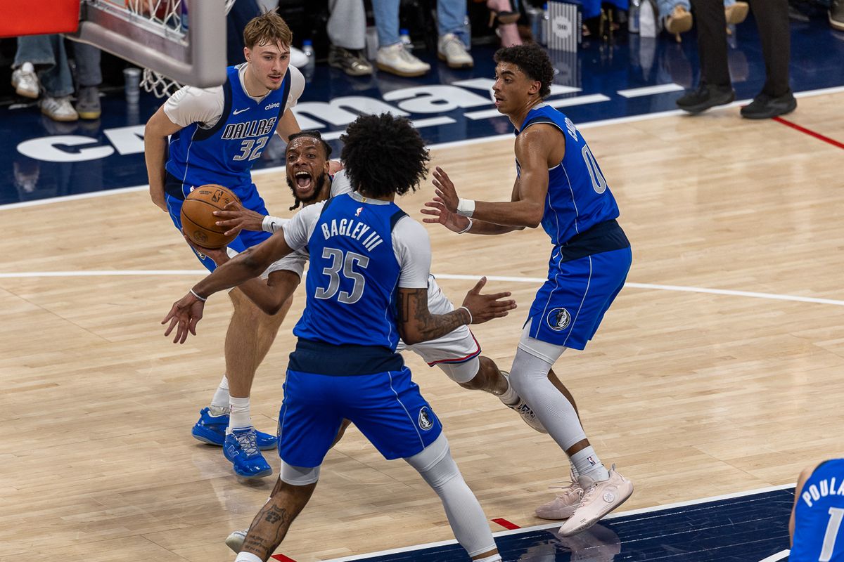 Los Angeles Clippers guard Darius Garland (10) passes the ball during an NBA basketball game against the Dallas Mavericks, Tuesday April 7, 2026 in Inglewood, Calif. Los Angeles Clippers guard Darius Garland (10) passes the ball during an NBA basketball game against the Dallas Mavericks, Tuesday April 7, 2026 in Inglewood, Calif.