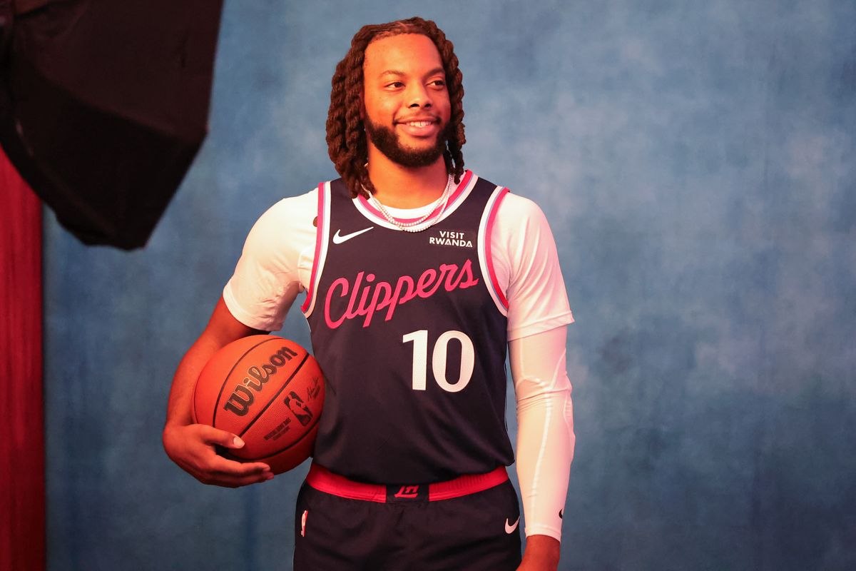 LA Clippers point guard Darius Garland (10) poses during Media Day at The Intuit Dome on September 28, 2026 in Inglewood, Calif. LA Clippers point guard Darius Garland (10) poses during Media Day at The Intuit Dome on September 28, 2026 in Inglewood, Calif.