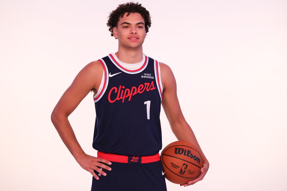 LA Clippers guard Keaton Wagler (1) poses during Media Day at The Intuit Dome on September 28, 2026 in Inglewood, Calif. LA Clippers guard Keaton Wagler (1) poses during Media Day at The Intuit Dome on September 28, 2026 in Inglewood, Calif.