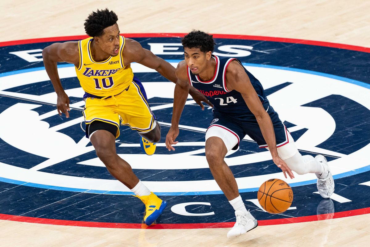 Los Angeles Clippers guard Cam Christie (24) gets past their defender during an NBA basketball game against the Los Angeles Lakers,Wednesday October 28th, 2026 in Inglewood, California. Los Angeles Clippers guard Cam Christie (24) gets past their defender during an NBA basketball game against the Los Angeles Lakers,Wednesday October 28th, 2026 in Inglewood, California.