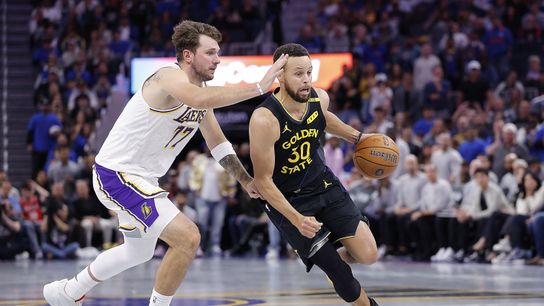Lakers squander 25-point lead in loss to Warriors taken at Chase Center (Los Angeles Lakers). Photo by Kelley L Cox-Imagn Images