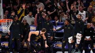 Lakers welcome Luka Dončić back to practice, remains sidelined with hamstring strain taken at UCLA Health Training Center (Los Angeles Lakers). Photo by John Panganiban-The Sporting Tribune