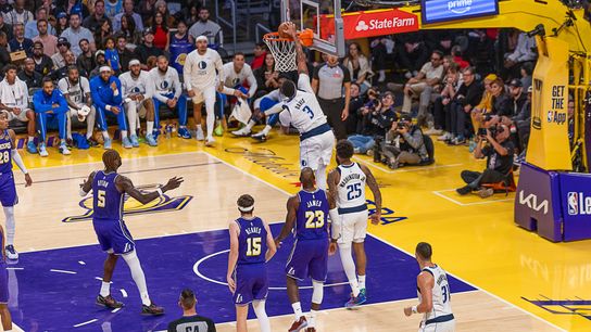 Dallas Mavericks Center Anthony Davis (3) during an NBA basketball game against the Los Angeles Lakers, Friday November 28th, 2025 in Los Angeles, California.