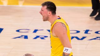 Luka Dončić earns NBA scoring title in first full season for Lakers taken in Los Angeles (Los Angeles Lakers). Photo by Jordan Teller - The Sporting Tribune
