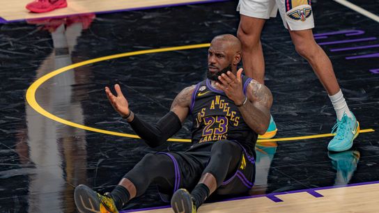 Los Angeles Lakers forward LeBron James (23) gesturing at referees during an NBA basketball game against the New Orleans Pelicans on March 3rd, 2026 in Los Angeles, CA. Los Angeles Lakers forward LeBron James (23) gesturing at referees during an NBA basketball game against the New Orleans Pelicans on March 3rd, 2026 in Los Angeles, CA.