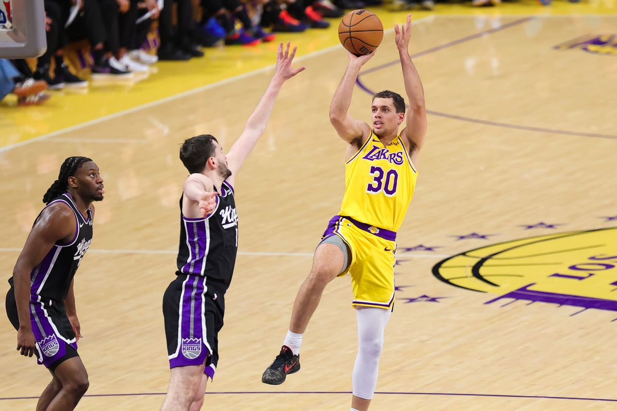 Los Angeles Lakers G Chris Manon (30) shoots the ball during an NBA basketball game against the Sacramento Kings, Thursday October 8, 2026 in Los Angeles, Calif. Los Angeles Lakers G Chris Manon (30) shoots the ball during an NBA basketball game against the Sacramento Kings, Thursday October 8, 2026 in Los Angeles, Calif.