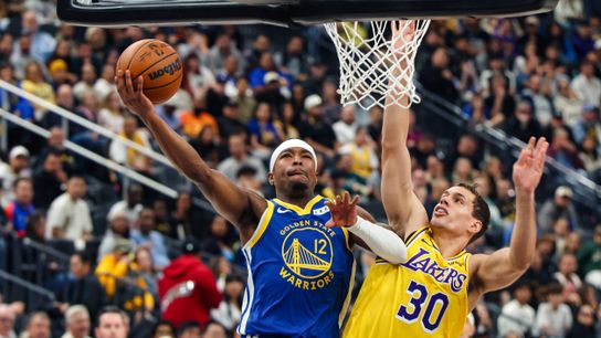 TST Images: Warriors defeat the Lakers, 101-89, at T-Mobile Arena taken at T-Mobile Arena (Los Angeles Lakers). Photo by RJ Forbus - The Sporting Tribune
