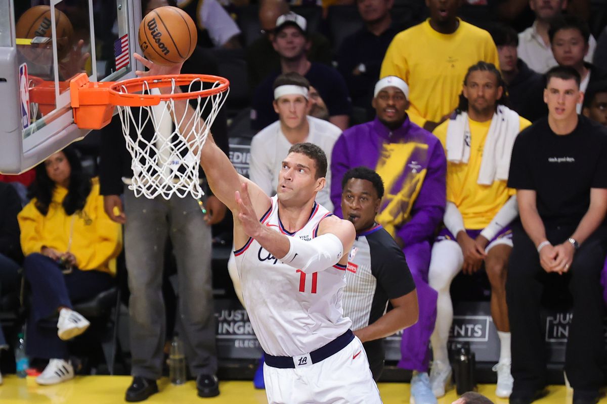 Los Angeles Clippers C Brook Lopez (11) shoots a lay up during an NBA basketball game against the Los Angeles Lakers, Friday October 23, 2026 in Los Angeles, Calif. Los Angeles Clippers C Brook Lopez (11) shoots a lay up during an NBA basketball game against the Los Angeles Lakers, Friday October 23, 2026 in Los Angeles, Calif.