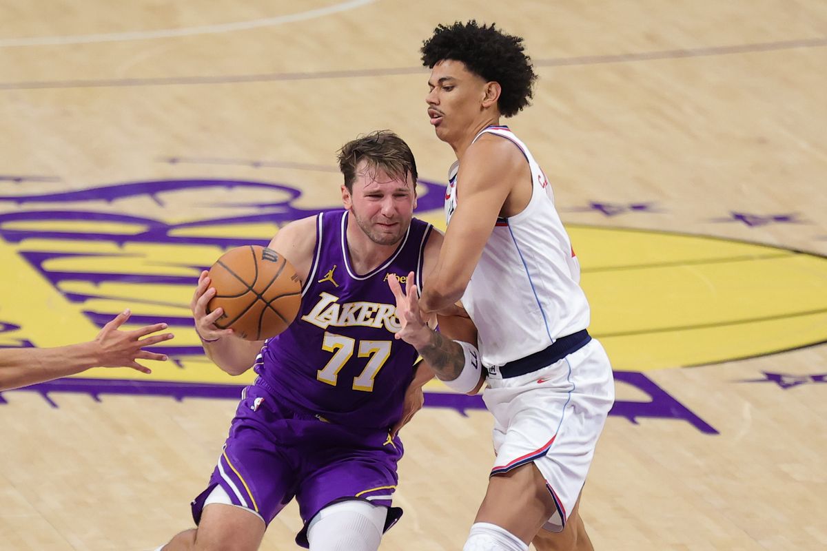 Los Angeles Lakers PG Luka Doncic (77) drives the lane during an NBA basketball game against the Los Angeles Clippers, Friday October 23, 2026 in Los Angeles, Calif. Los Angeles Lakers PG Luka Doncic (77) drives the lane during an NBA basketball game against the Los Angeles Clippers, Friday October 23, 2026 in Los Angeles, Calif.