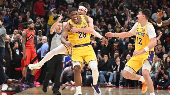Reaves’ 44, Hachimura's game-winner lifts Lakers as LeBron’s streak ends taken at Scotiabank Arena (Los Angeles Lakers)