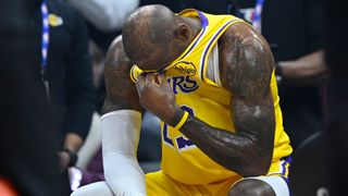 James' emotional return highlights Lakers' third quarter collapse taken at Rocket Arena (Los Angeles Lakers). Photo by David Richard-Imagn Images