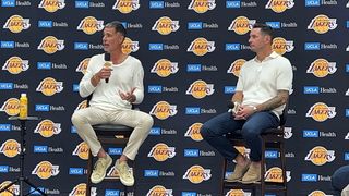 JJ Redick sees clearer fit in new-look Lakers roster taken at UCLA Health Training Center (Los Angeles Lakers). Photo by Carlos Yakimowich