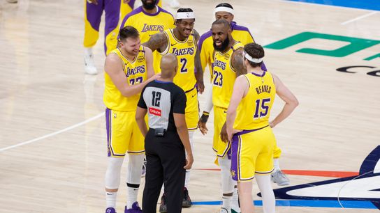 Luka's and Lakers' fire doused by ejection in loss to Thunder, 136-120 taken at Paycom Center (Los Angeles Lakers)