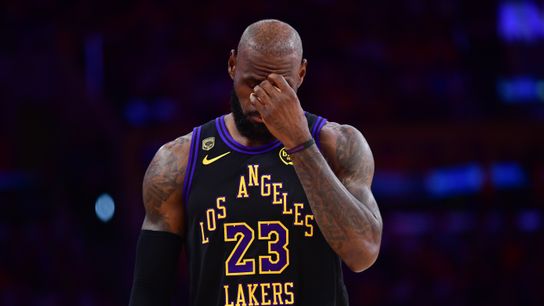 A city's letter to a distant king taken at Los Angeles (NBA). Photo by Gary A. Vasquez-Imagn Images