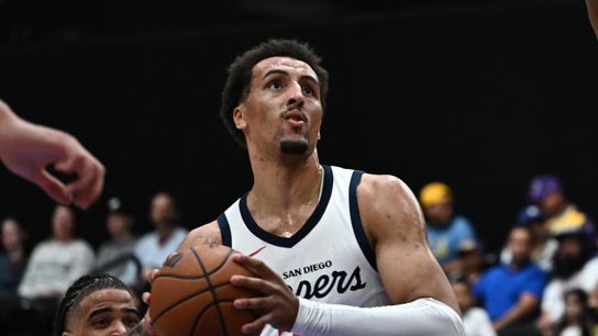 San Diego Clippers Forward Patrick Baldwin Jr (23) drives to the basket during a G-League basketball game between the South Bay Lakers and San Diego Clippers Wednesday, January 14, 2026 at UCLA Health Training Center in El Segundo, Calif.