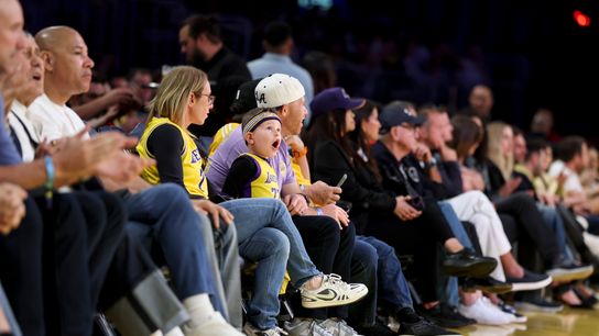 Mar 1, 2026; Los Angeles, California, USA; Los Angeles Lakers fans during the second quarter against the Sacramento Kings at Crypto.com Arena. 