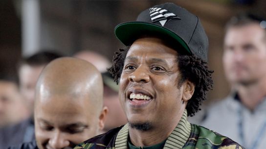 Recording artist Jay-Z attends the between the Kansas City Chiefs and the Los Angeles Rams at the Los Angeles Memorial Coliseum. Recording artist Jay-Z attends the between the Kansas City Chiefs and the Los Angeles Rams at the Los Angeles Memorial Coliseum.