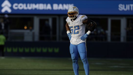 Oct 4, 2026; Seattle, Washington, USA; Los Angeles Chargers linebacker Khalil Mack (52) is seen against the Seattle Seahawks during the second half at Lumen Field. Oct 4, 2026; Seattle, Washington, USA; Los Angeles Chargers linebacker Khalil Mack (52) is seen against the Seattle Seahawks during the second half at Lumen Field.