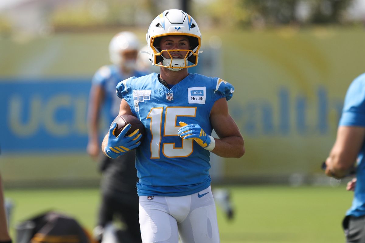 Los Angeles Chargers wide receiver Ladd McConkey (15) participates in drills during Chargers training camp at The Bolt on Saturday, August 3, 2026 in El Segundo, CA. Los Angeles Chargers wide receiver Ladd McConkey (15) participates in drills during Chargers training camp at The Bolt on Saturday, August 3, 2026 in El Segundo, CA.