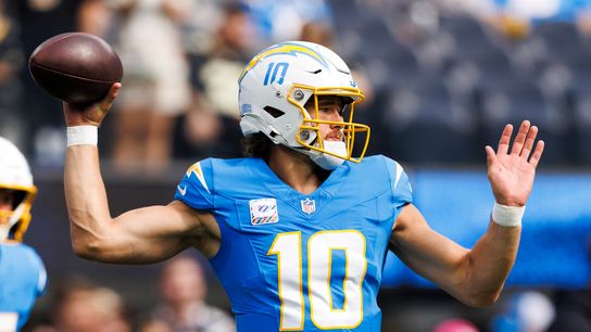 Herbert on Chargers offensive identity “whatever we can to win the game” taken at The Bolt (Los Angeles Chargers)