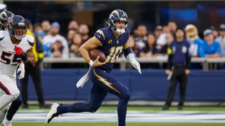 Clash of young quarterbacks on display as Chargers face Patriots in Wild Card taken in Los Angeles (Los Angeles Chargers). Photo by Jordon Kelly-The Sporting Tribune 