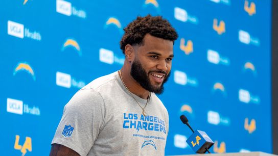 TST Images: Chargers Introduce Akheem Mesidor at The Bolt taken The Bolt (Los Angeles Chargers). Photo by Jessica Cryderman - The Sporting Tribune