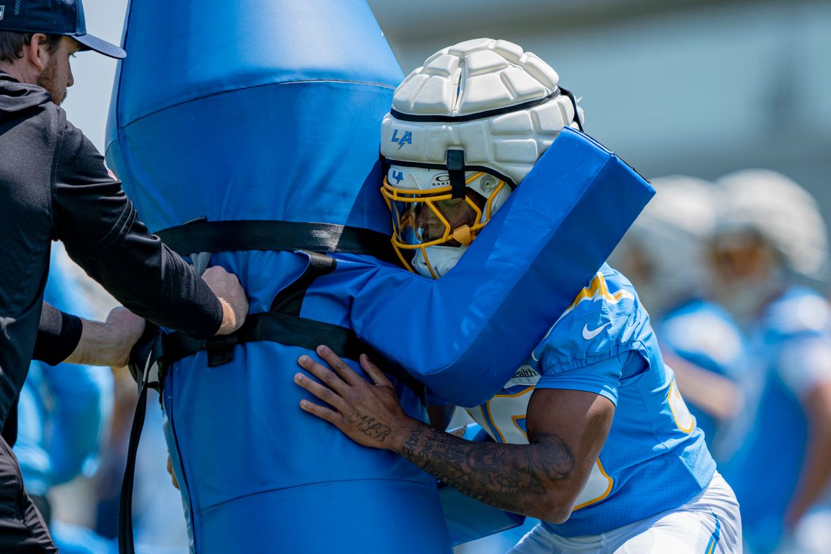 Los Angeles Chargers safety Myles Purchase (35) participating in drills during Chargers organized team activities on May 8th, 2026 in El Segundo, CA.
