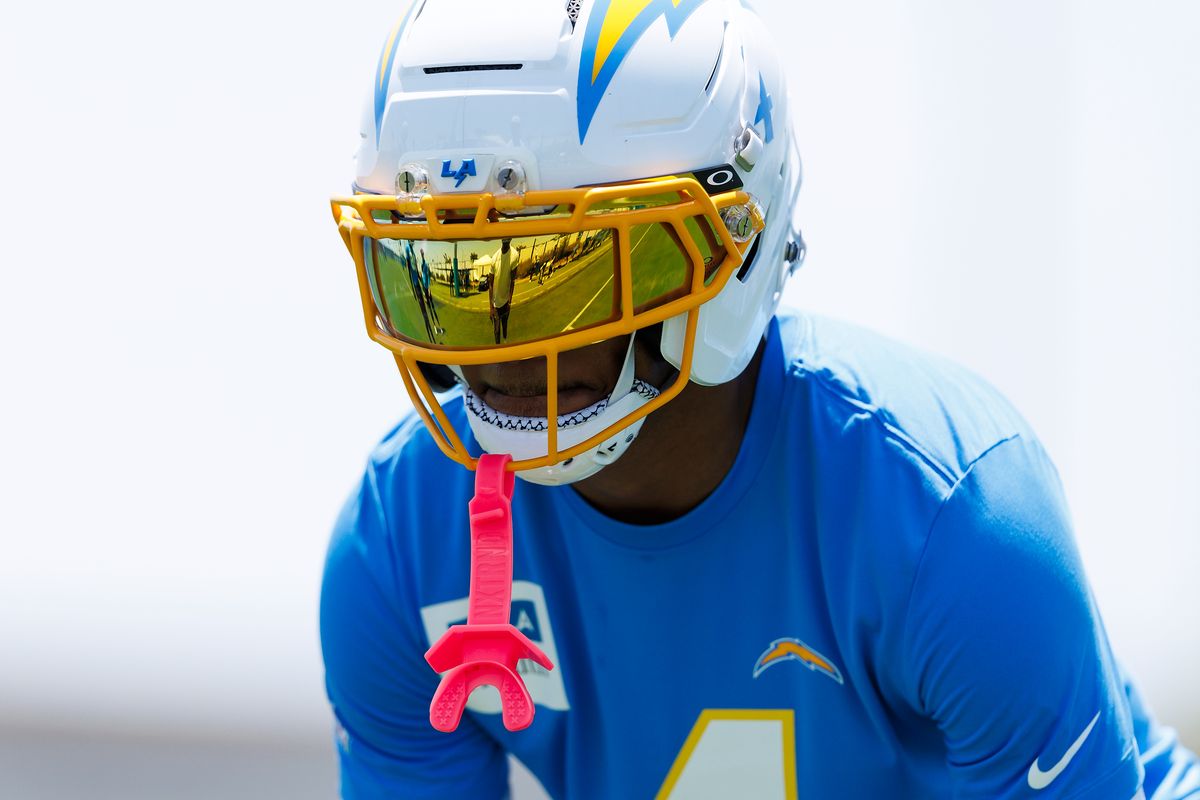 Tarheeb Still #29 of the Los Angeles Chargers in a defensive stance during offseason organized team activities at The Bolt on May 26, 2026 in El Segundo, California. Tarheeb Still #29 of the Los Angeles Chargers in a defensive stance during offseason organized team activities at The Bolt on May 26, 2026 in El Segundo, California.
