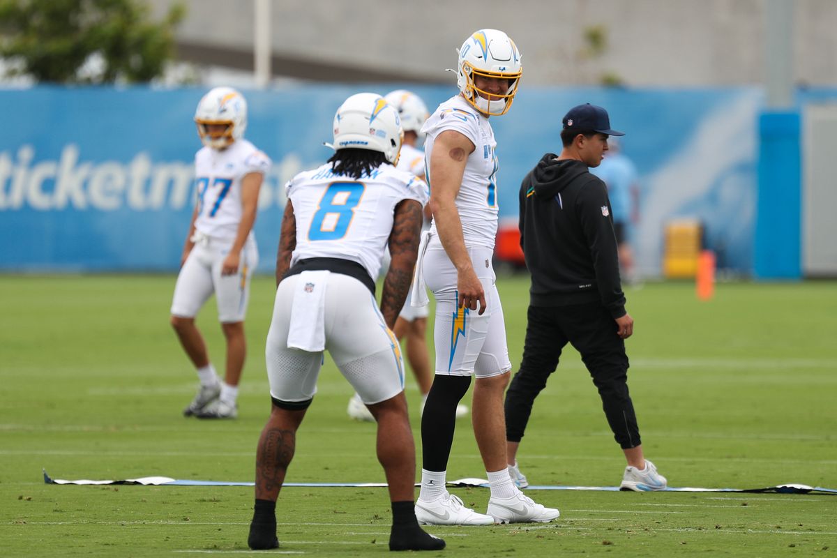 Justin Herbert #10 of the Los Angeles Chargers participates in drills at mandatory minicamp at The Bolt on June 18, 2026 in El Segundo, California. Justin Herbert #10 of the Los Angeles Chargers participates in drills at mandatory minicamp at The Bolt on June 18, 2026 in El Segundo, California.