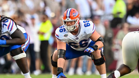 Chargers Trade Back, Land Versatile OL Jake Slaughter at No. 63 taken at The Bolt (Los Angeles Chargers). Photo by Maria Lysaker-Imagn Images