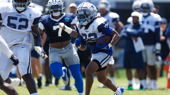 Jaishawn Barham, Jaydon Blue build momentum as Cowboys camp intensifies taken in Oxnard (Dallas Cowboys). Photo by Ric Tapia - The Sporting Tribune