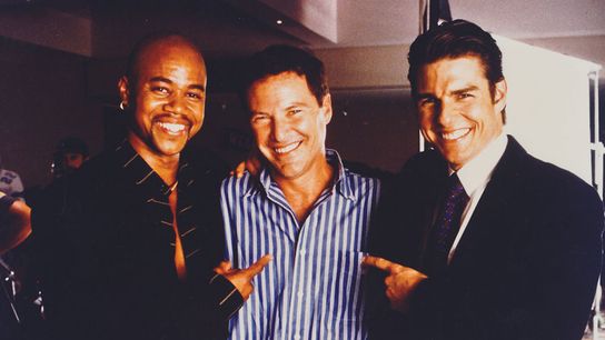 Leigh Steinberg on set of the film Jerry McGuire with Cuba Gooding Jr. and Tom Cruise. Leigh Steinberg on set of the film Jerry McGuire with Cuba Gooding Jr. and Tom Cruise.