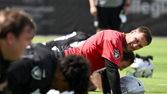Raiders' Kirk Cousins responds to sluggish footage with full-speed sprints at Sunday's practice taken at Las Vegas (Las Vegas Raiders)