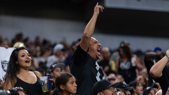 Las Vegas Raiders fans cheer on the team during the Las Vegas Raiders Training Camp, Wednesday August 14, 2024 in Las Vegas, Nev. (DJ Cabanlong/The Sporting Tribune) Las Vegas Raiders fans cheer on the team during the Las Vegas Raiders Training Camp, Wednesday August 14, 2024 in Las Vegas, Nev. (DJ Cabanlong/The Sporting Tribune)