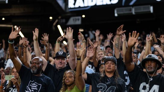 Las Vegas Raiders fans cheer on the team during the Las Vegas Raiders Training Camp, Wednesday August 14, 2024 in Las Vegas, Nev. (DJ Cabanlong/The Sporting Tribune) Las Vegas Raiders fans cheer on the team during the Las Vegas Raiders Training Camp, Wednesday August 14, 2024 in Las Vegas, Nev. (DJ Cabanlong/The Sporting Tribune)