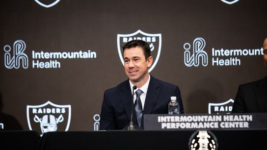 No bravado necessary for Kubiak as he's introduced as 25th coach of the Las Vegas Raiders taken at Intermountain Health Performance Center (Las Vegas Raiders)