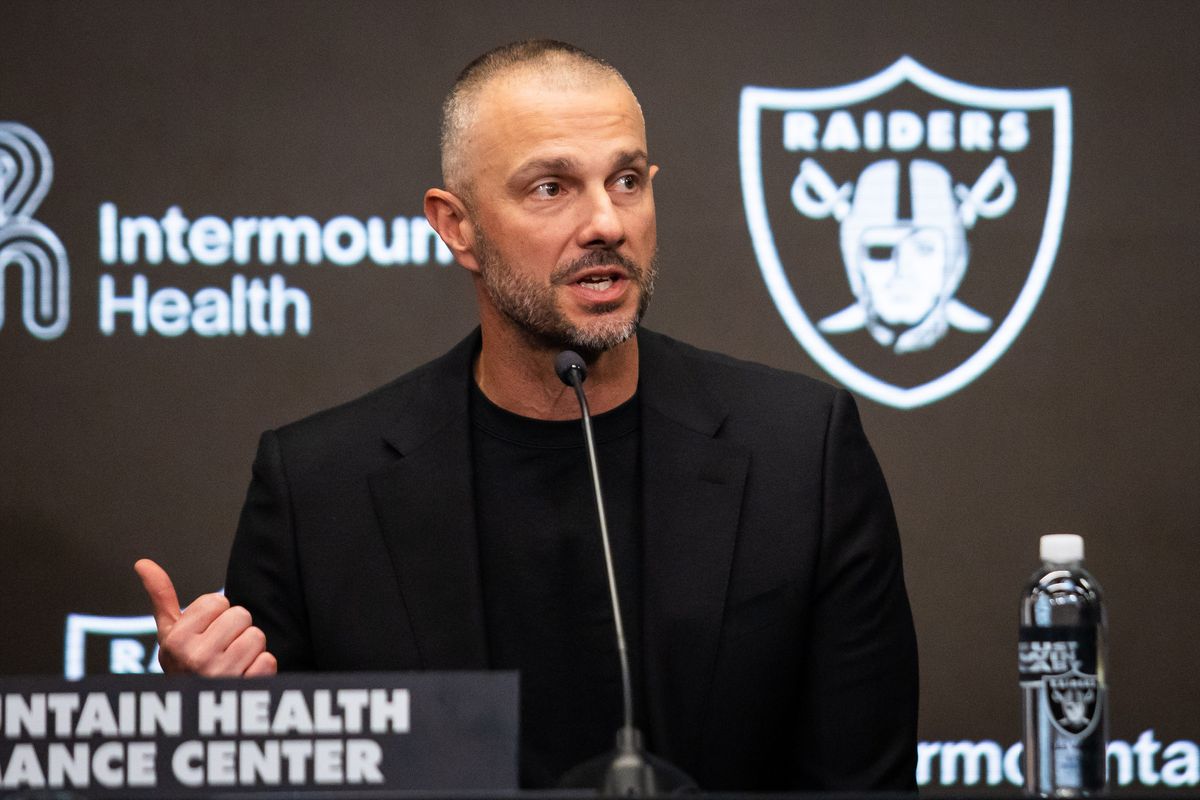 Las Vegas Raiders general manager John Spytek speaks to the media during a press conference, Tuesday February 10, 2026 in Henderson, Nev. 
