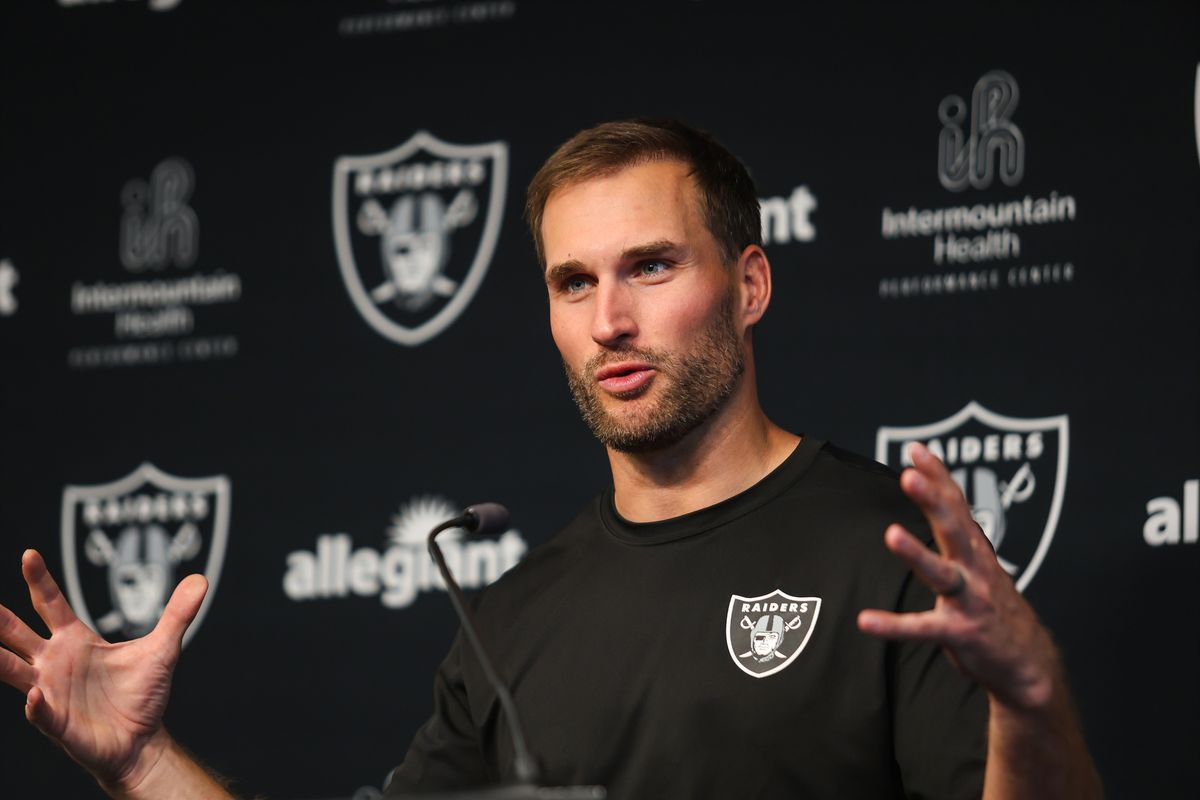 Las Vegas Raiders quarterback Kirk Cousins answers a question speaking to the media in a press conference, Wednesday April 8, 2026 in Henderson, Nev. Las Vegas Raiders quarterback Kirk Cousins answers a question speaking to the media in a press conference, Wednesday April 8, 2026 in Henderson, Nev.