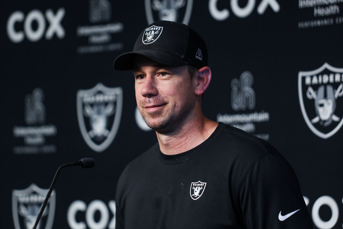 Las Vegas Raiders head coach Klint Kubiak speaks to the media after Raiders OTAs at Intermountain Health Performance Center, Wednesday May 20, 2026 in Henderson, Nev. Las Vegas Raiders head coach Klint Kubiak speaks to the media after Raiders OTAs at Intermountain Health Performance Center, Wednesday May 20, 2026 in Henderson, Nev.