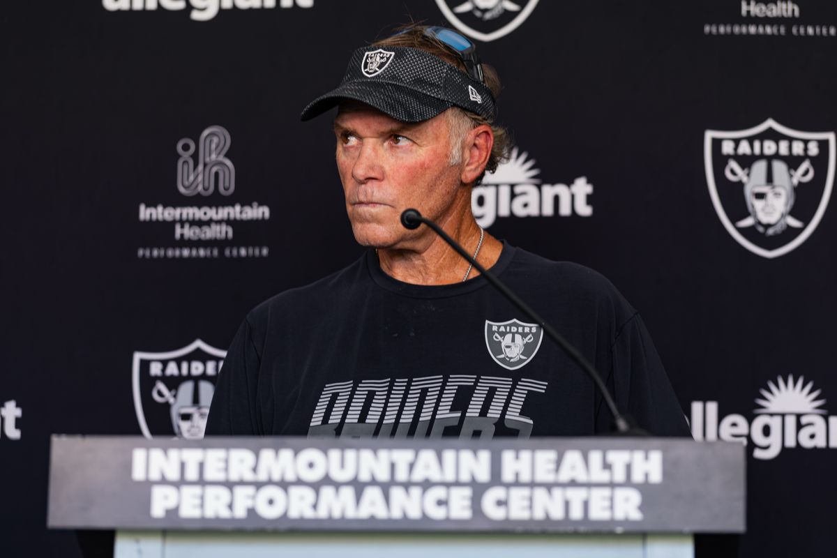 Las Vegas Raiders special teams coordinator Joe DeCamillis speaks to the media following Day 4 of Raiders Training Camp at Intermountain Health Performance Center on Sunday, August 2, 2026, in Henderson, Nevada. Las Vegas Raiders special teams coordinator Joe DeCamillis speaks to the media following Day 4 of Raiders Training Camp at Intermountain Health Performance Center on Sunday, August 2, 2026, in Henderson, Nevada.