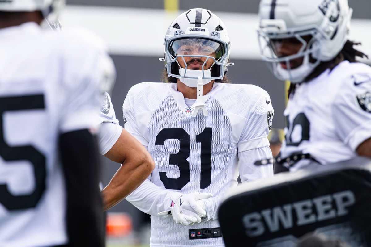 Las Vegas Raiders S Treydan Stukes (31) seen on Day 8 of Raiders Training Camp on Friday, August 7, 2026, in Henderson, Nevada. Las Vegas Raiders S Treydan Stukes (31) seen on Day 8 of Raiders Training Camp on Friday, August 7, 2026, in Henderson, Nevada.