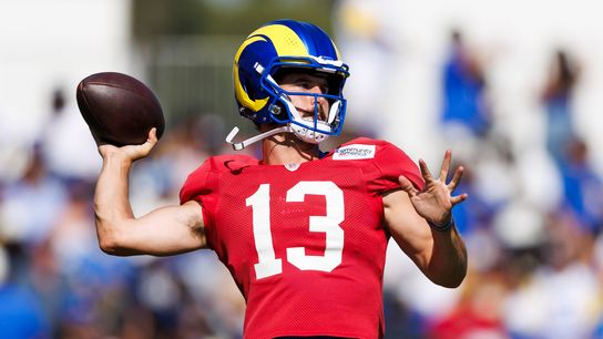 Rams' QB Stetson Bennett's prepares to embark on Arrowhead quest taken at Rams' Practice Facility (NFL)