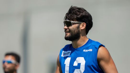 Puka Nacua questionable for Rams’ home opener; Aaron Donald expected to play taken at Rams Village (Los Angeles Rams). Photo by Jessica Cryderman - The Sporting Tribune