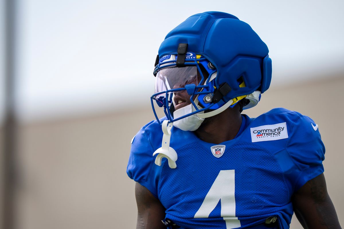 Konata Mumpfield #4 of the Los Angeles Rams during Rams training camp at Loyola Marymount University on Wednesday, August 5th in Westchester, CA.
