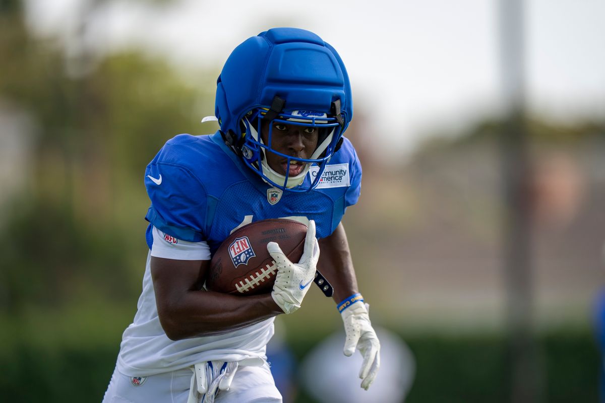 Tru Edwards #16 of the Los Angeles Rams during Rams training camp at Loyola Marymount University on Wednesday, August 5th in Westchester, CA.